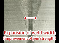 Expansion of weld width(improvement of join strength)